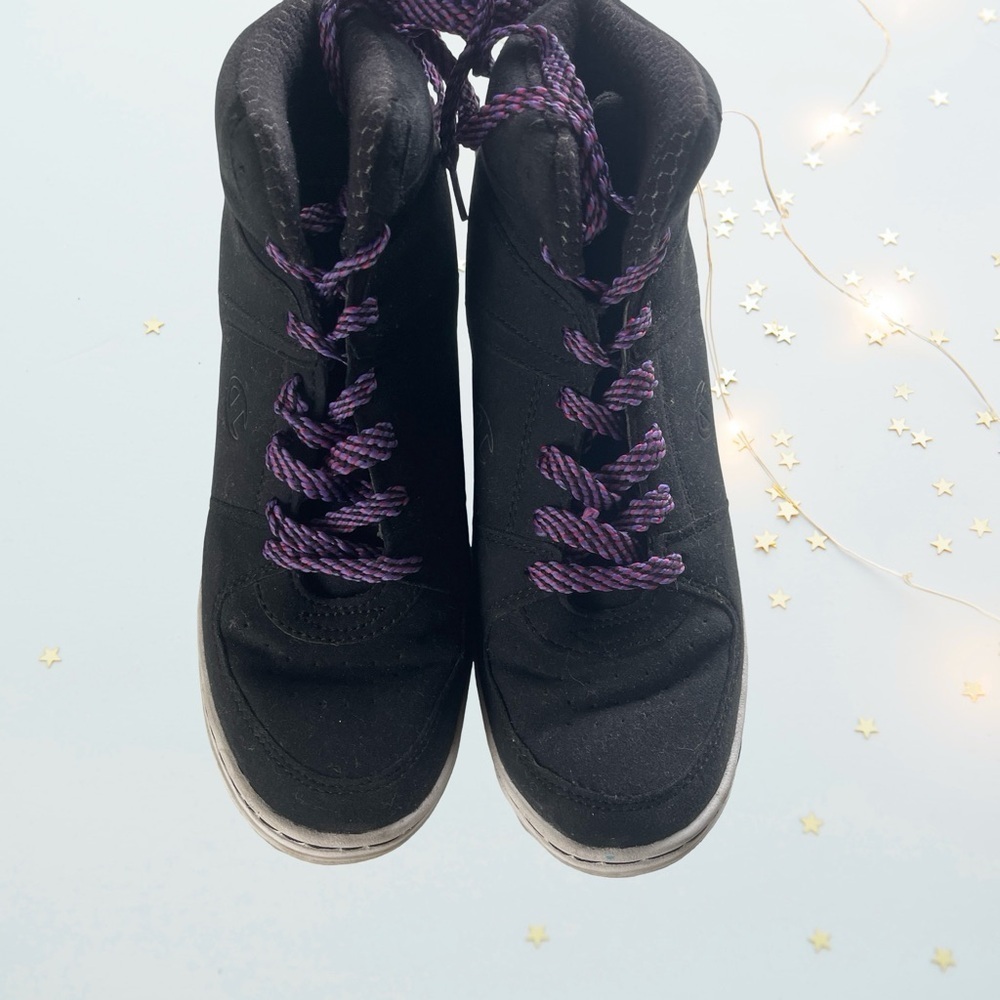 Champion Women's Black and Purple High-Top Sneakers in size 7 - Picture 2 of 5
